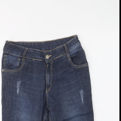 KRS Jeans Womens Blue  Cotton Chino Shorts Size M L15 in Regular Button