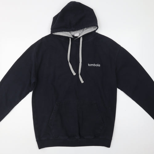 Awdis Mens Blue  Cotton Pullover Hoodie Size L