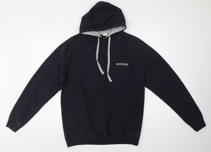Awdis Mens Blue Cotton Pullover Hoodie Size L