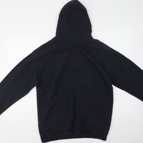 Awdis Mens Blue  Cotton Pullover Hoodie Size L