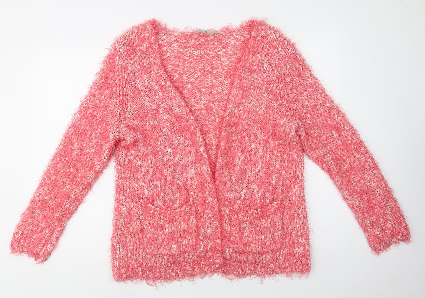 TU Womens Pink V-Neck  Acrylic Cardigan Jumper Size XL