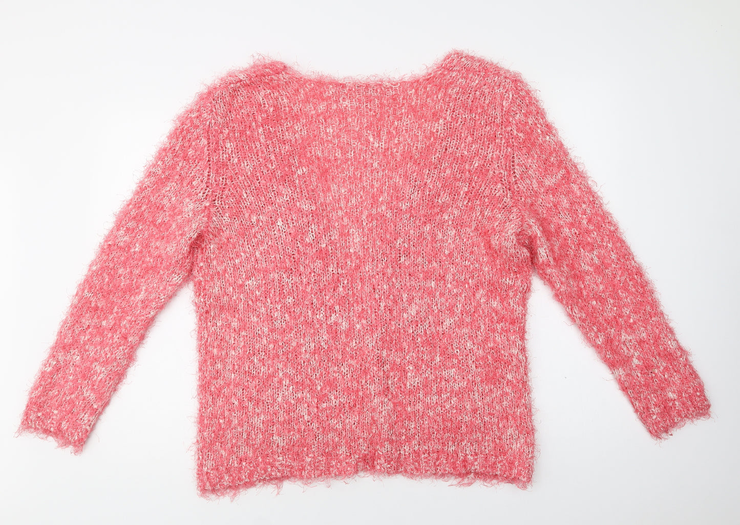 TU Womens Pink V-Neck  Acrylic Cardigan Jumper Size XL