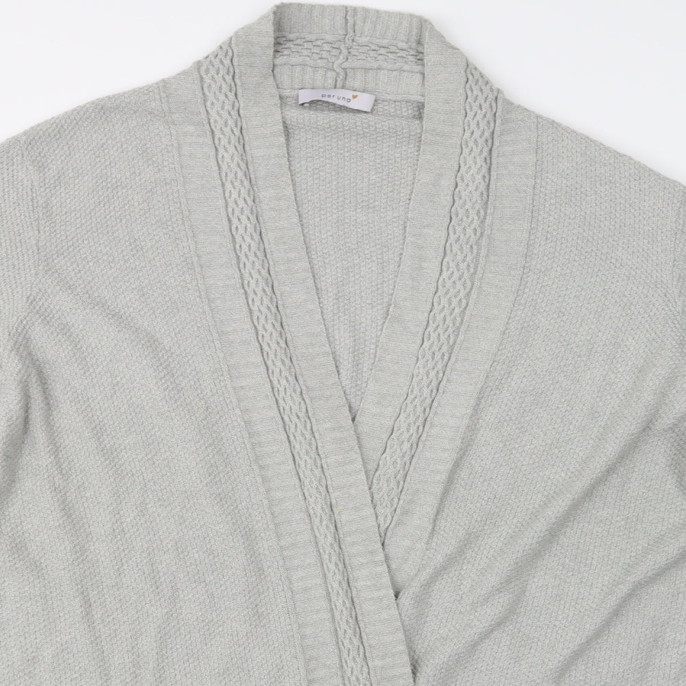 Per Una Womens Grey V-Neck  Acrylic Cardigan Jumper Size XL