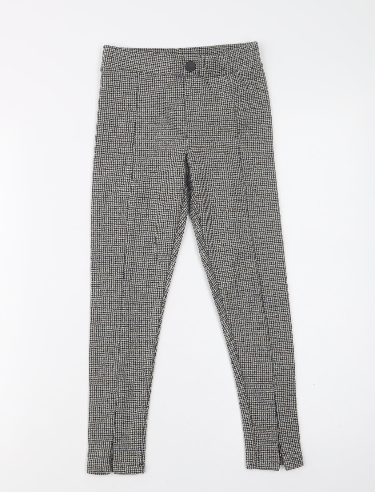 Zara Girls Grey Check  Jegging Trousers Size 9 Years  Regular