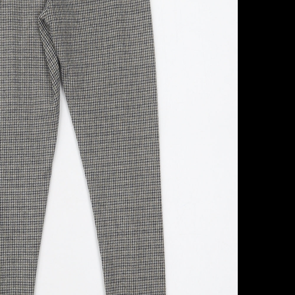 Zara Girls Grey Check  Jegging Trousers Size 9 Years  Regular