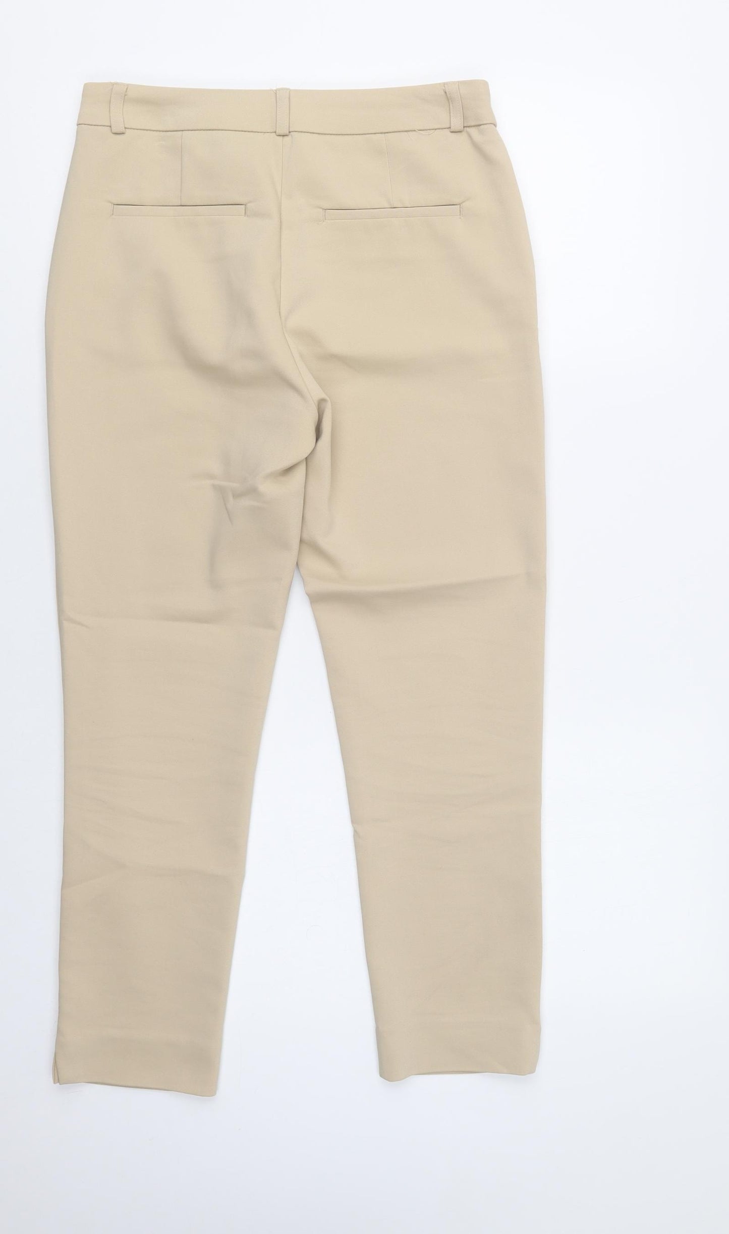 New Look Womens Beige  Cotton Dress Pants Trousers Size 8 L26 in Regular Hook & Loop