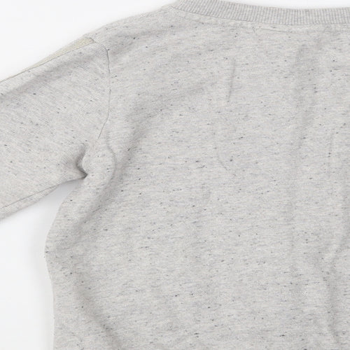 NEXT Girls Grey Striped Cotton Full Zip Sweatshirt Size 9 Years  Zip