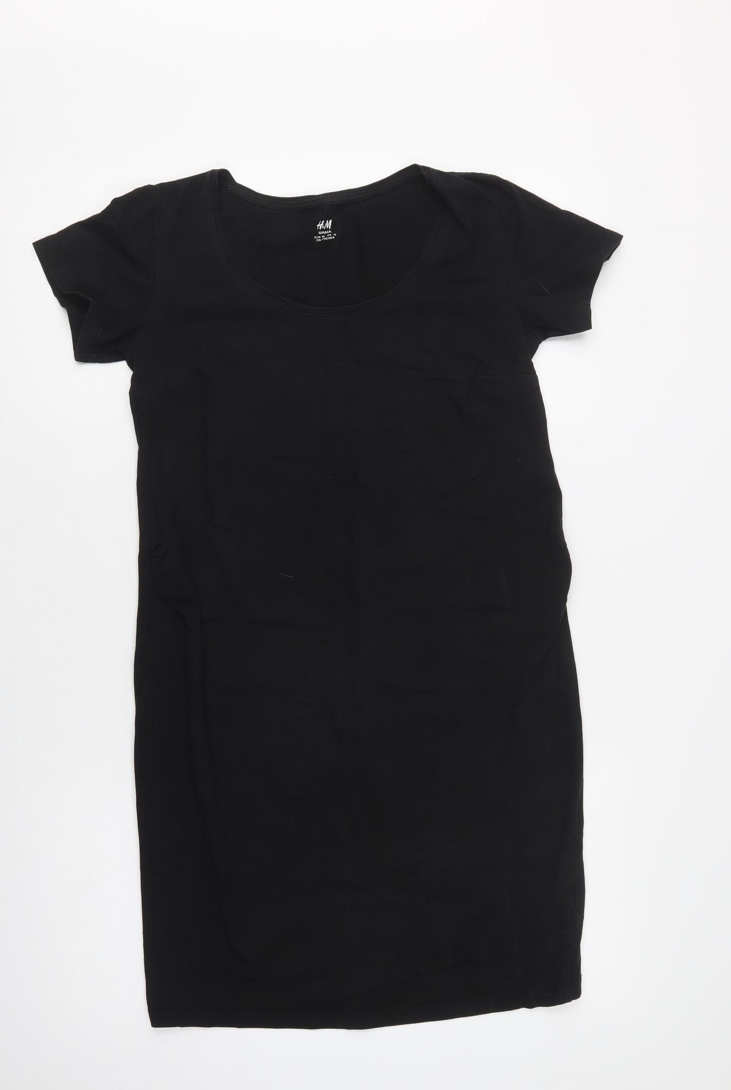 H&M Womens Black  Cotton Tunic T-Shirt Size M Crew Neck - Maternity