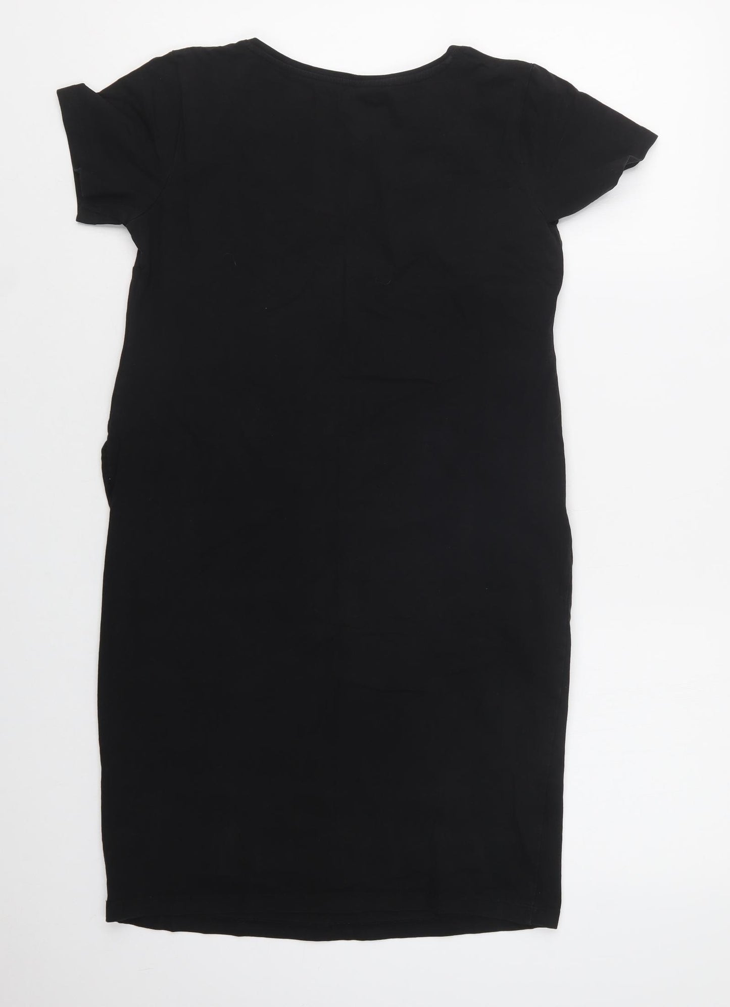 H&M Womens Black  Cotton Tunic T-Shirt Size M Crew Neck - Maternity