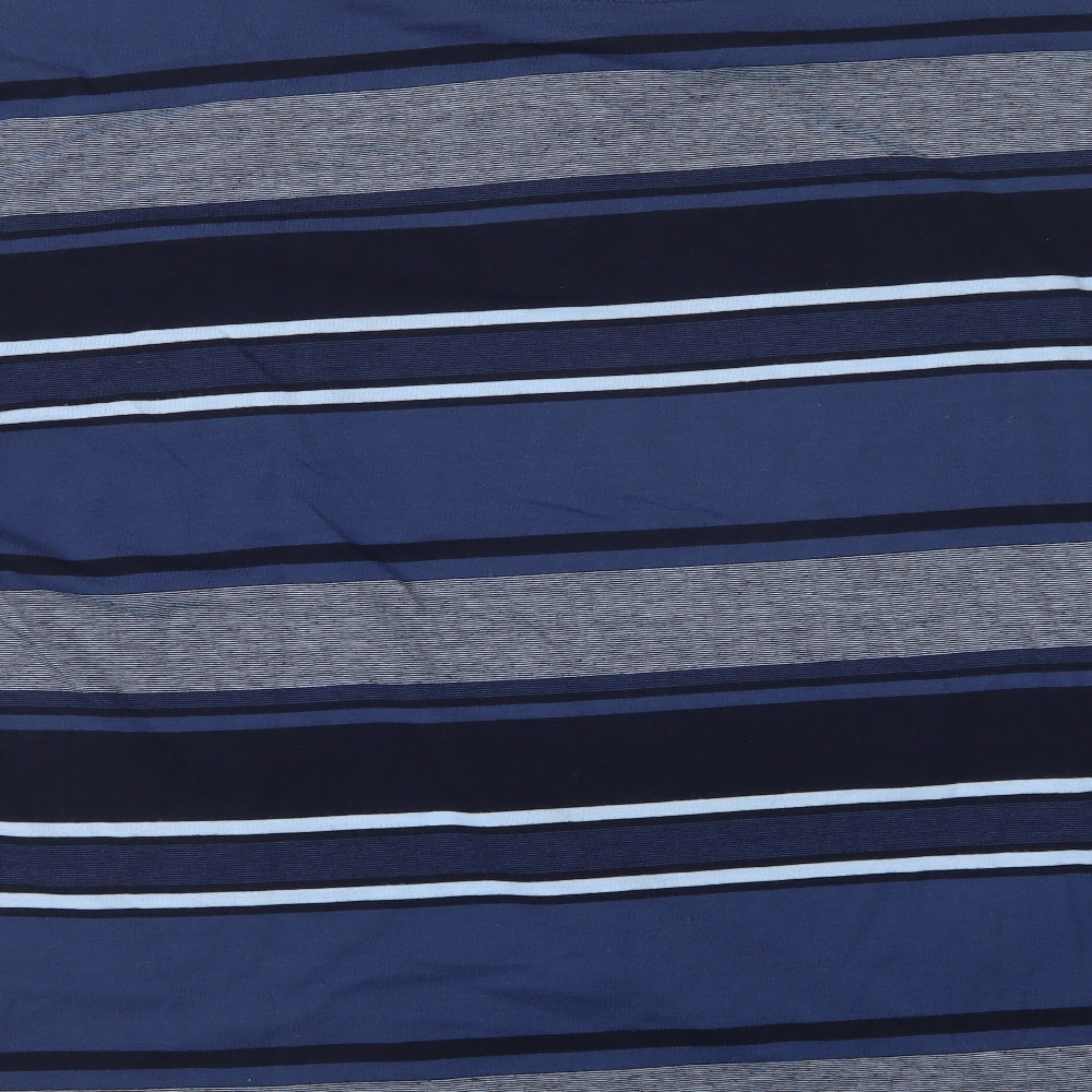 Sterling Mens Blue Striped Cotton  Polo Size 2XL Collared Button