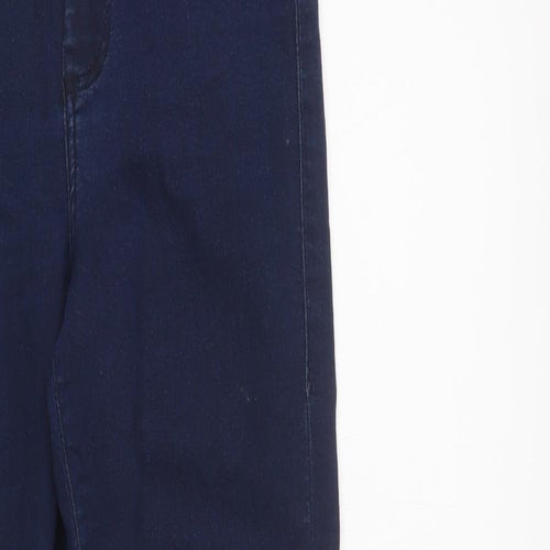 Topshop Womens Blue  Cotton Skinny Jeans Size 26 L32 in Regular Button
