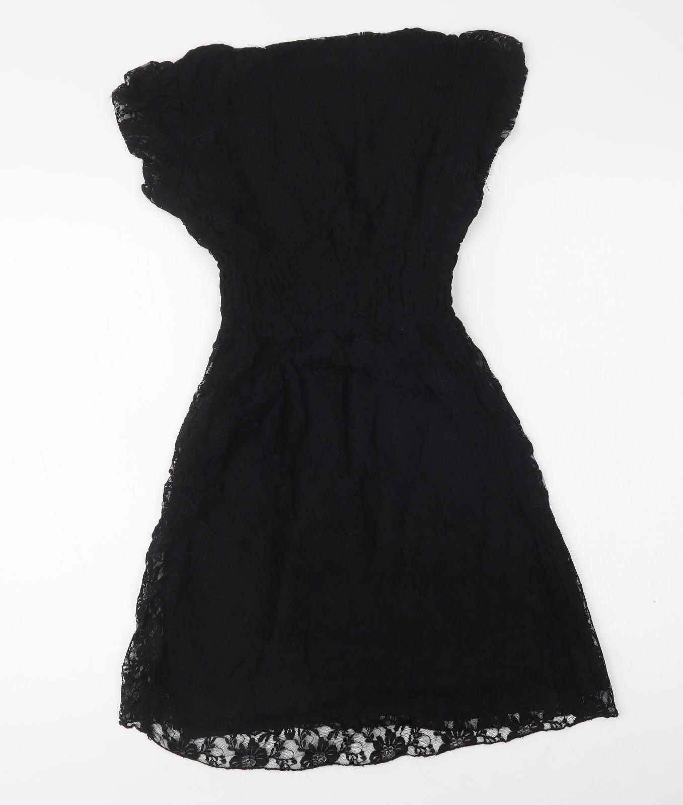 Madame Rage Womens Black  Polyester Fit & Flare  Size 10  Boat Neck  - Lace Overlay