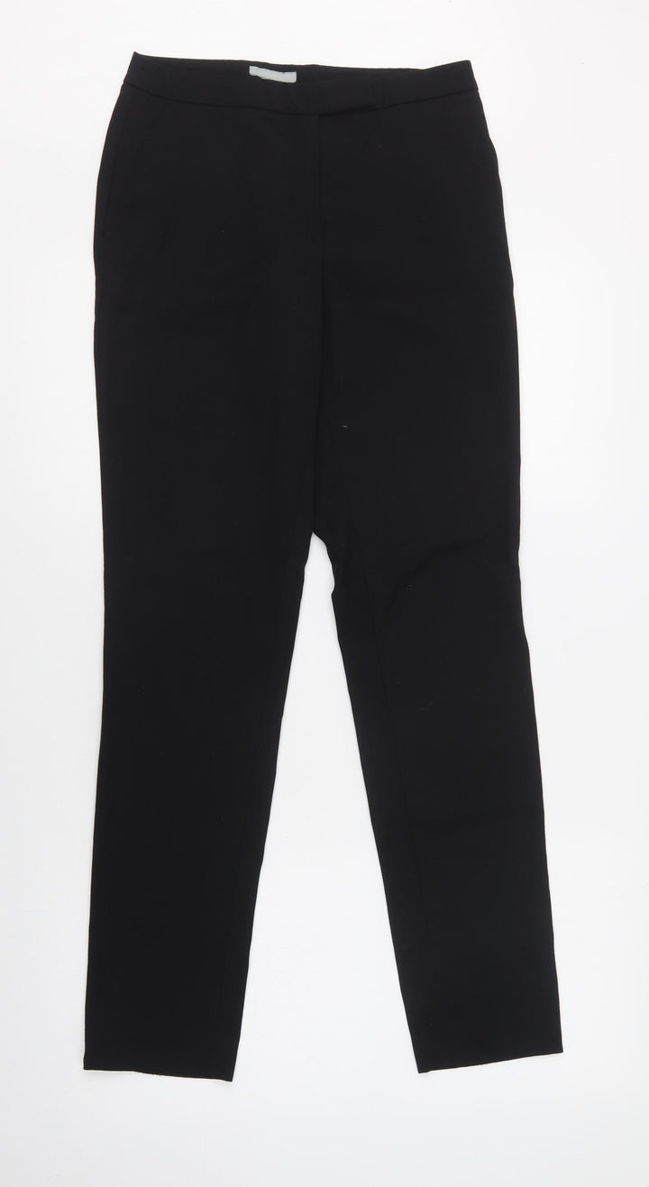 H&M Womens Black  Polyester Dress Pants Trousers Size 6 L32 in Regular Hook & Loop
