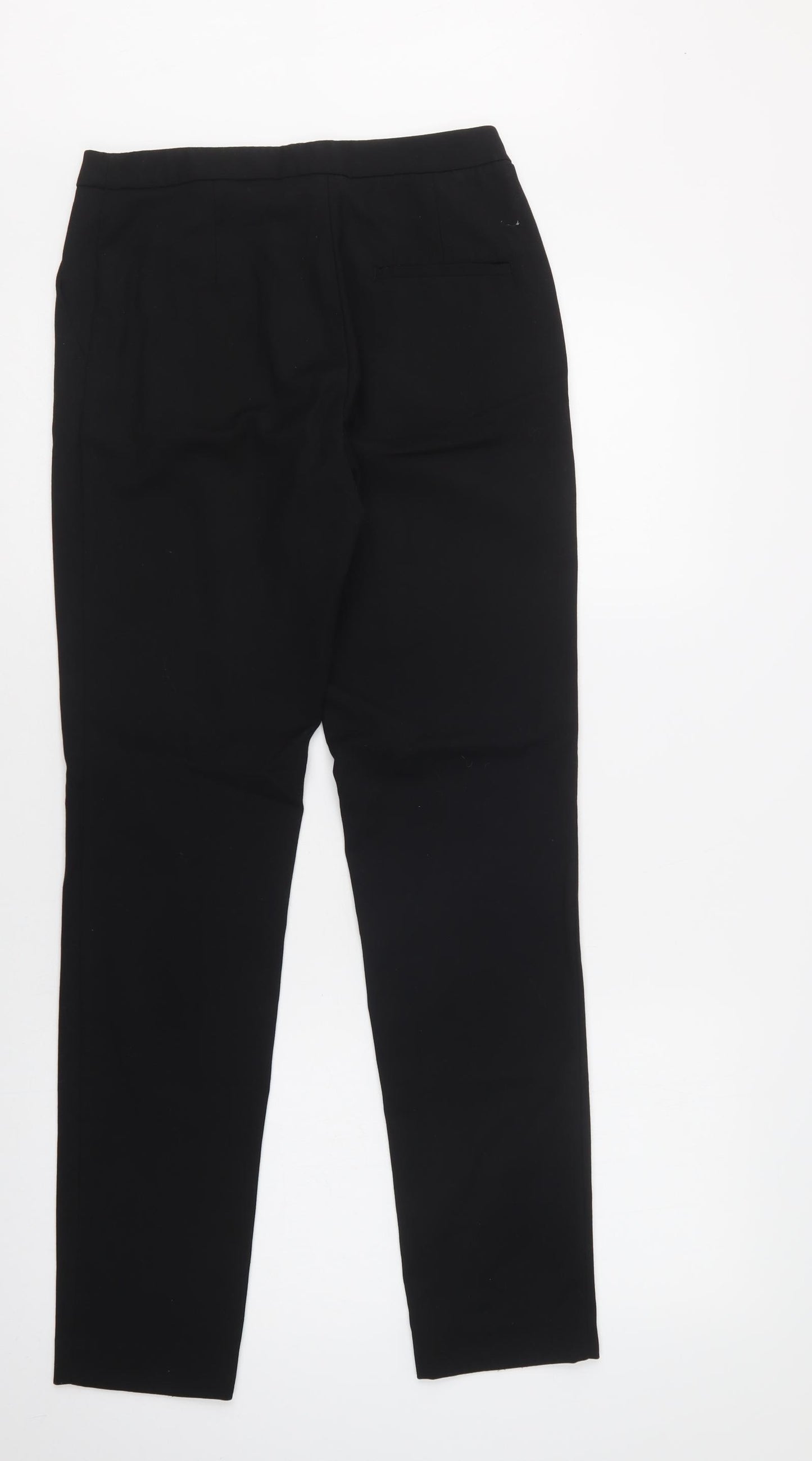 H&M Womens Black  Polyester Dress Pants Trousers Size 6 L32 in Regular Hook & Loop