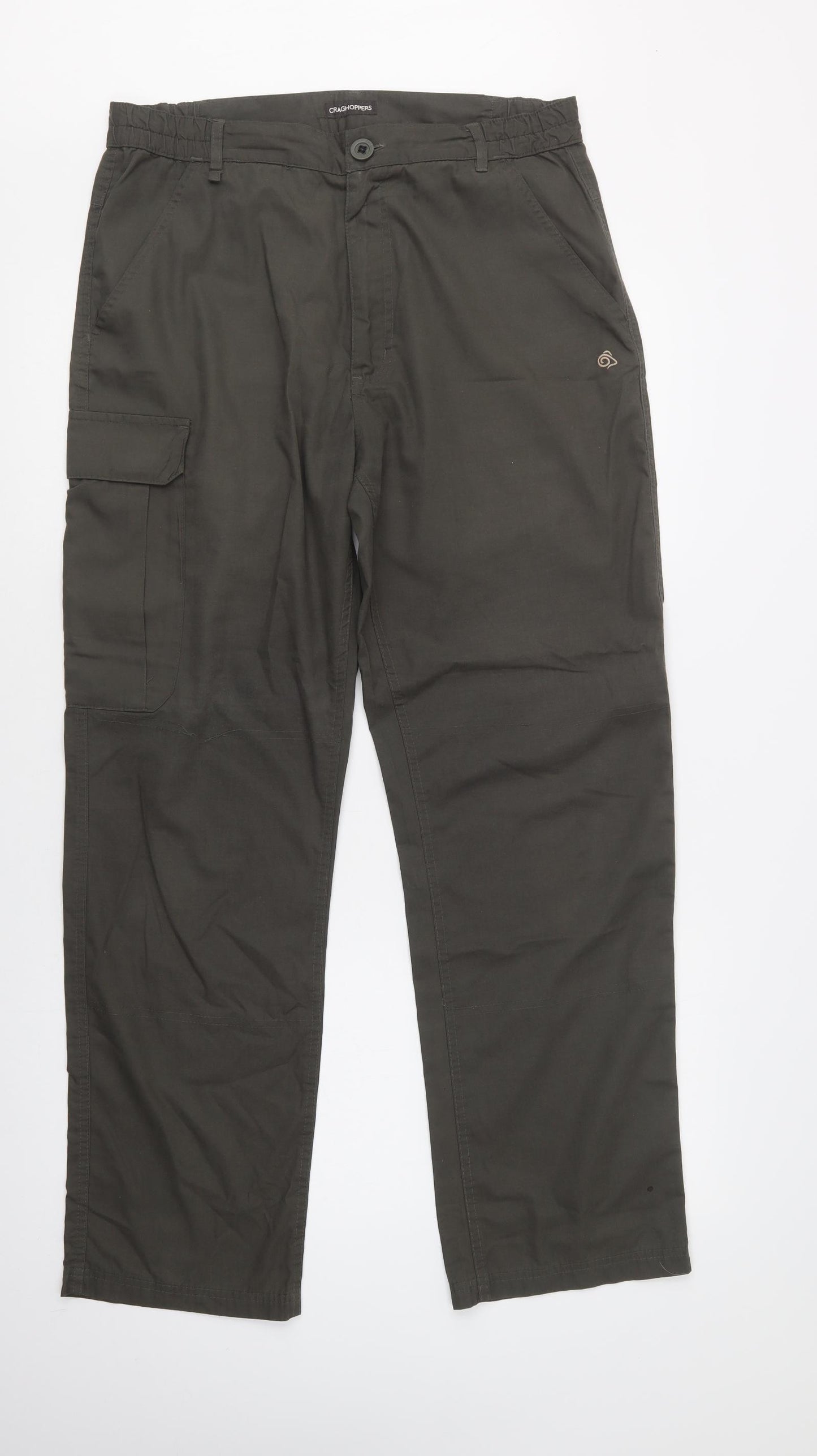 Craghoppers Mens Green  Polyester Cargo Trousers Size 32 L32 in Regular Button