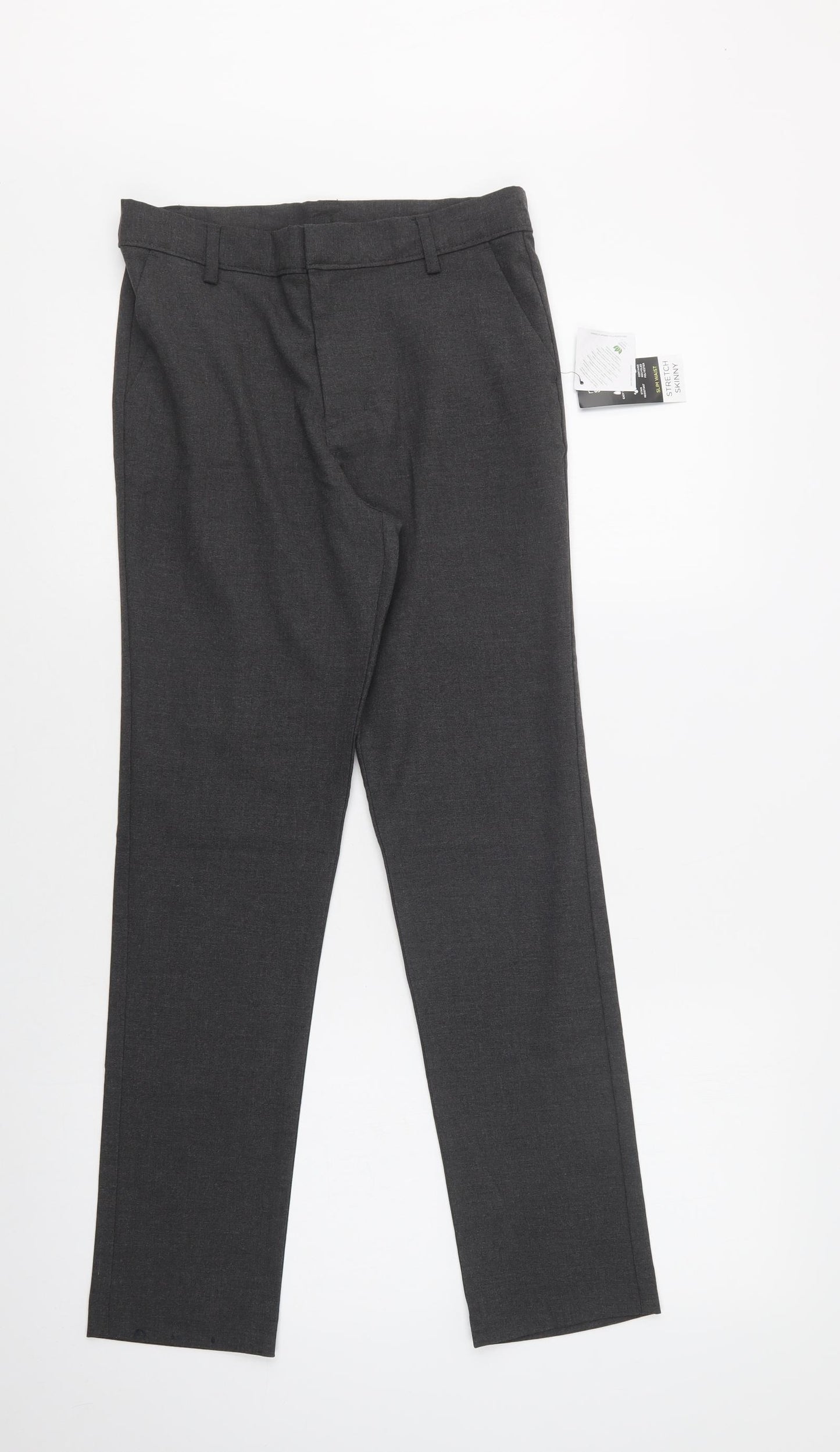 NEXT Girls Grey  Polyester Dress Pants Trousers Size 13 Years  Regular Hook & Loop - School Wear