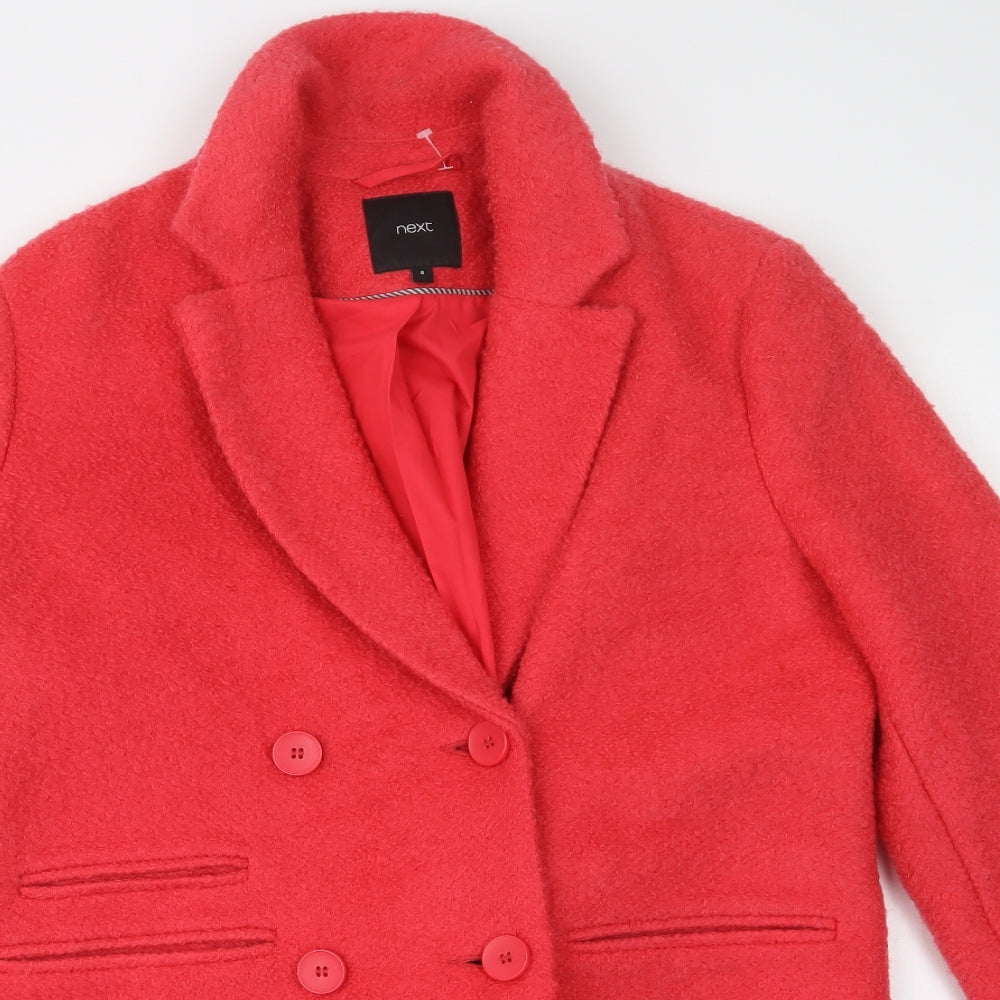 NEXT Womens Pink   Pea Coat Coat Size 8  Button