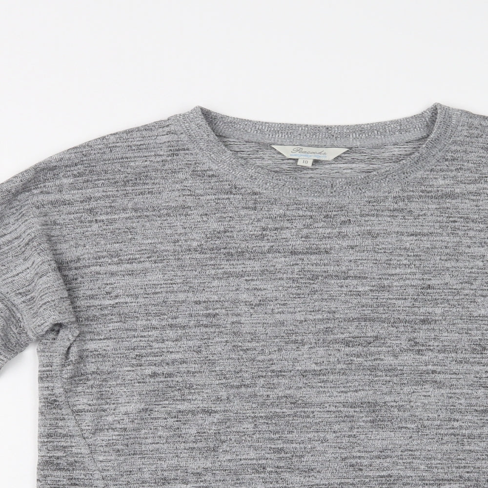 Peacocks Womens Grey Crew Neck  Polyacrylate Fibre Pullover Jumper Size 10