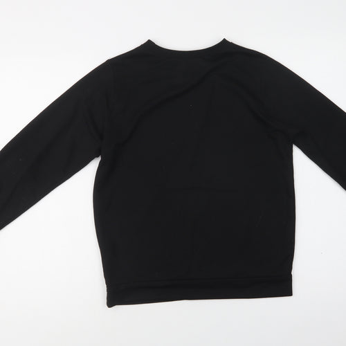 SheIn Girls Black  Cotton Pullover Sweatshirt Size 14-15 Years