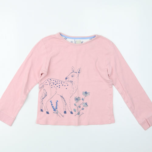 John Lewis Girls Pink  Cotton Basic Blouse Size 9 Years Crew Neck