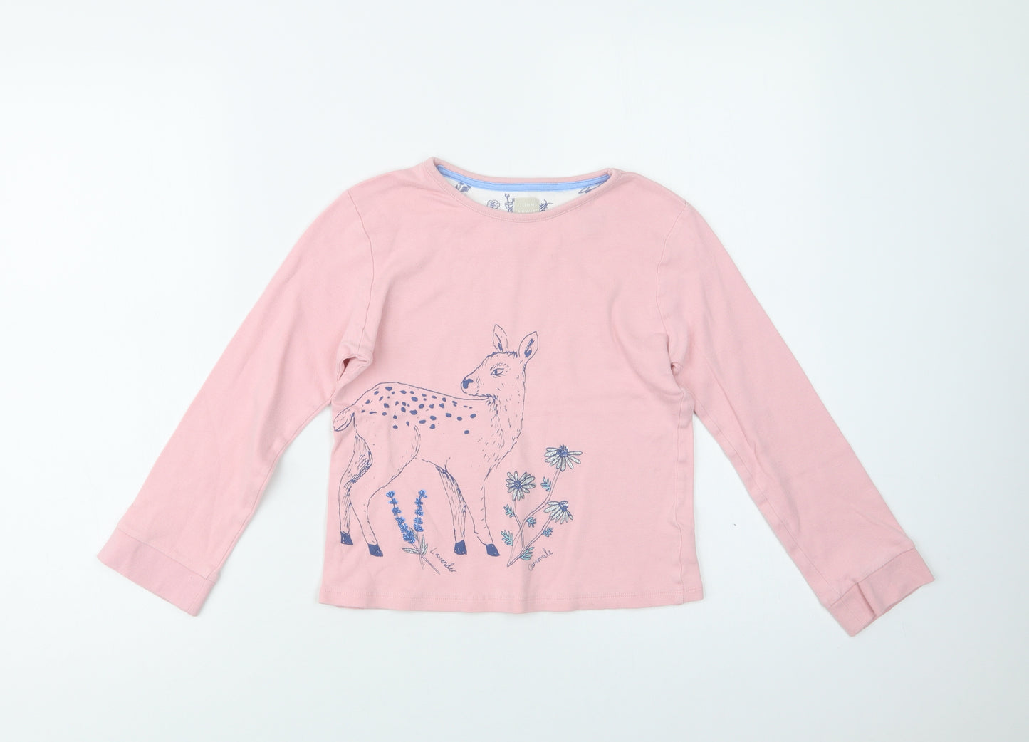 John Lewis Girls Pink  Cotton Basic Blouse Size 9 Years Crew Neck