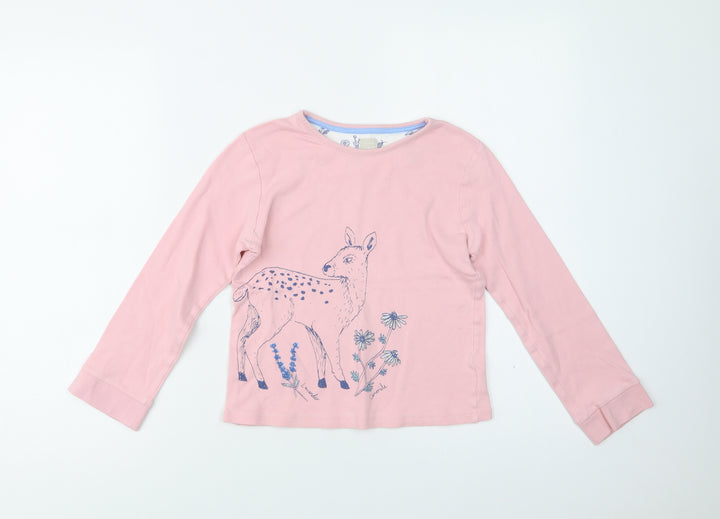 John Lewis Girls Pink Cotton Basic Blouse Size 9 Years Crew Neck