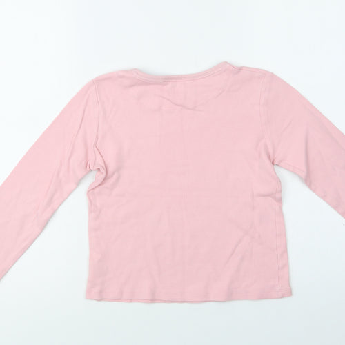 John Lewis Girls Pink  Cotton Basic Blouse Size 9 Years Crew Neck