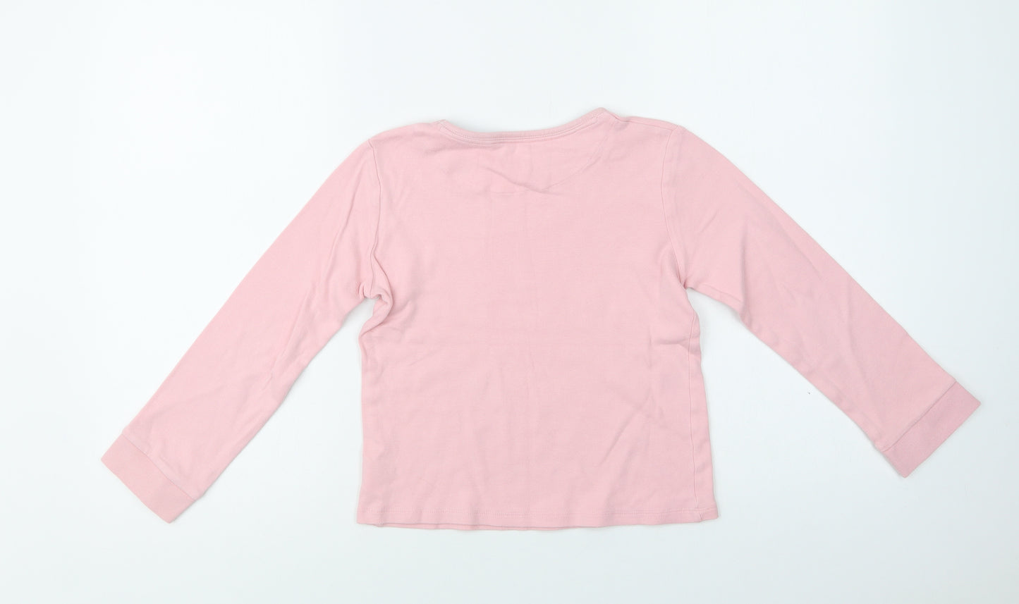 John Lewis Girls Pink  Cotton Basic Blouse Size 9 Years Crew Neck