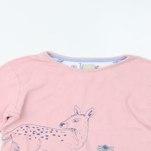 John Lewis Girls Pink  Cotton Basic Blouse Size 9 Years Crew Neck