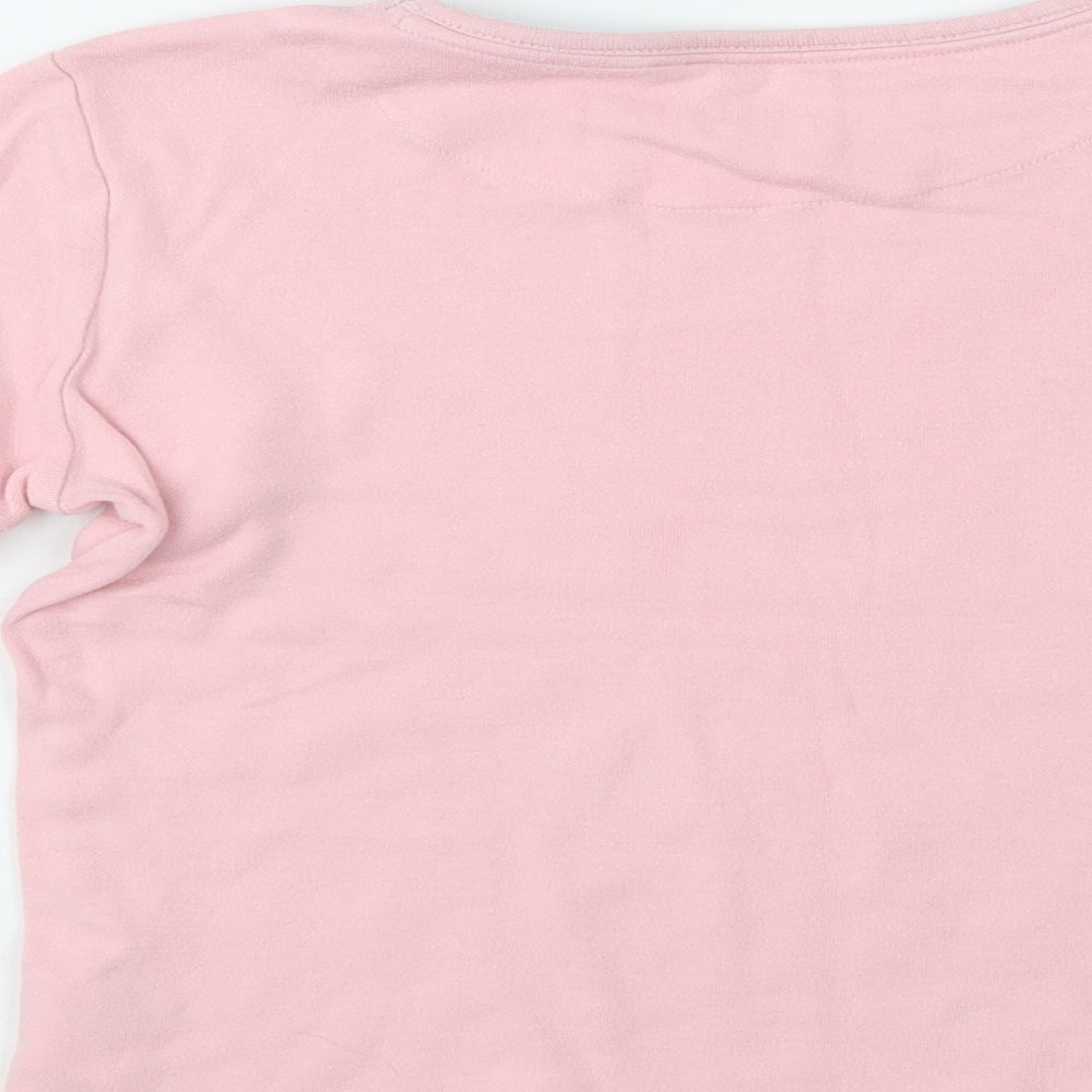 John Lewis Girls Pink  Cotton Basic Blouse Size 9 Years Crew Neck
