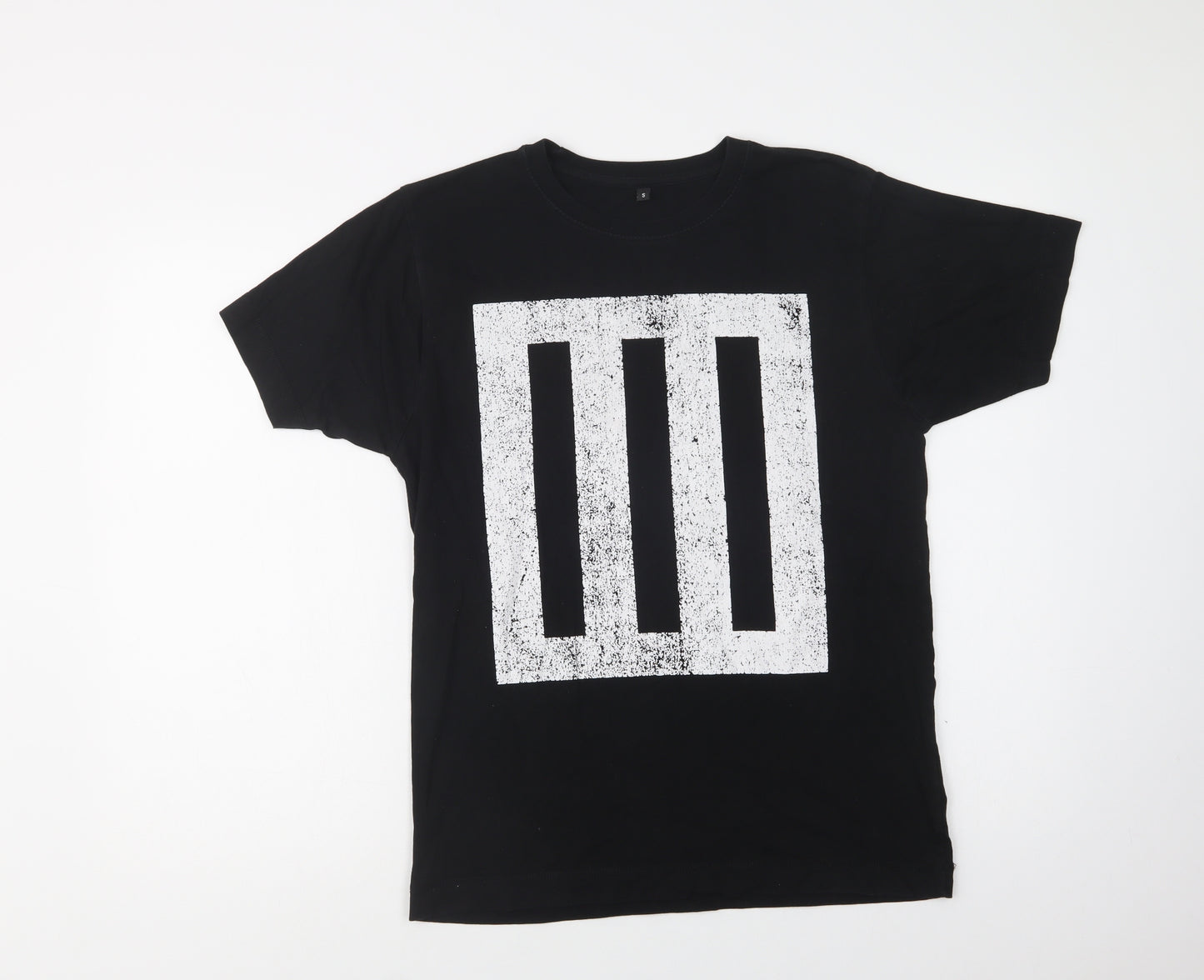 Continental Mens Black  Cotton  T-Shirt Size S Crew Neck