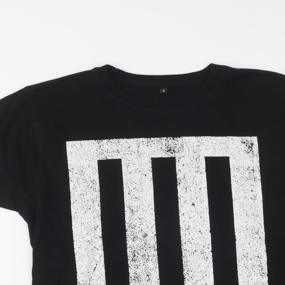 Continental Mens Black  Cotton  T-Shirt Size S Crew Neck