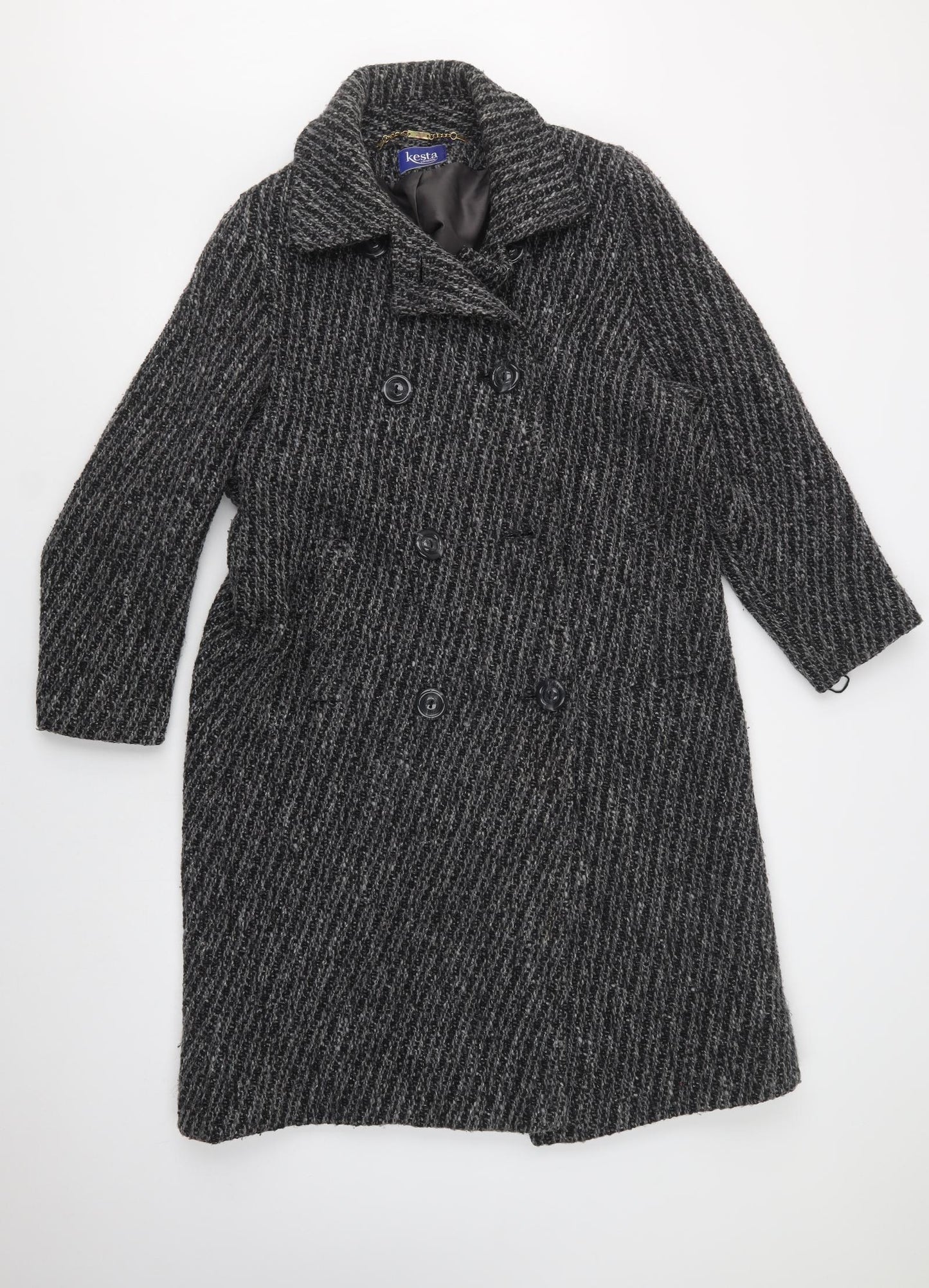Kesta London  Womens Grey   Pea Coat Coat Size 12  Button