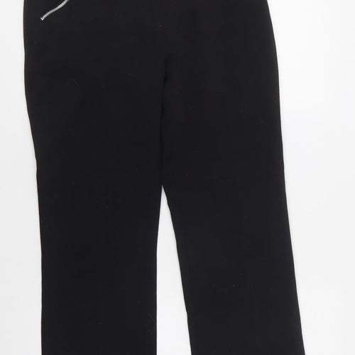Eva & Claudi Womens Black  Polyester Dress Pants Trousers Size 30 L29 in Regular Hook & Loop