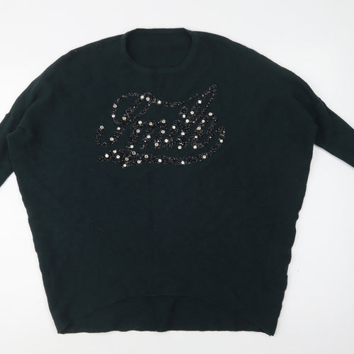 Preworn Womens Green Crew Neck  Viscose Pullover Jumper Size L
