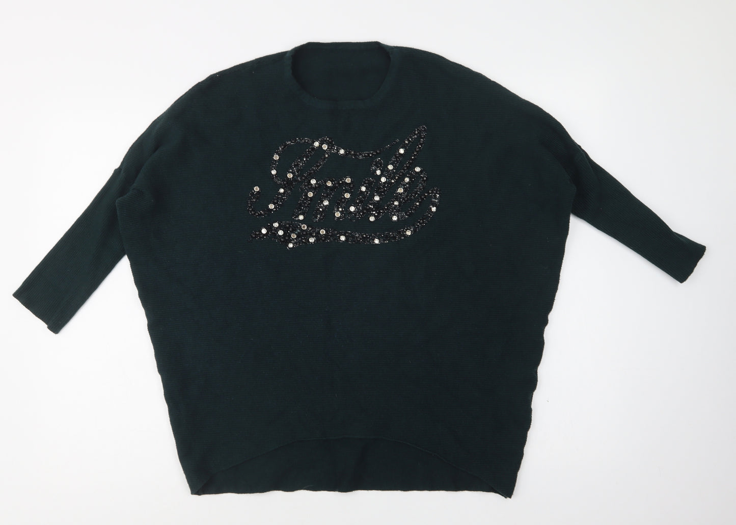 Preworn Womens Green Crew Neck  Viscose Pullover Jumper Size L