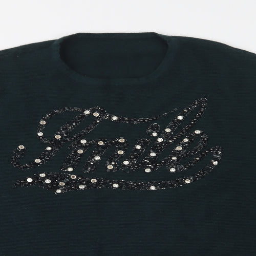 Preworn Womens Green Crew Neck  Viscose Pullover Jumper Size L