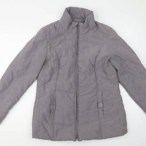 Authentic Womens Grey   Quilted Jacket Size M  Zip