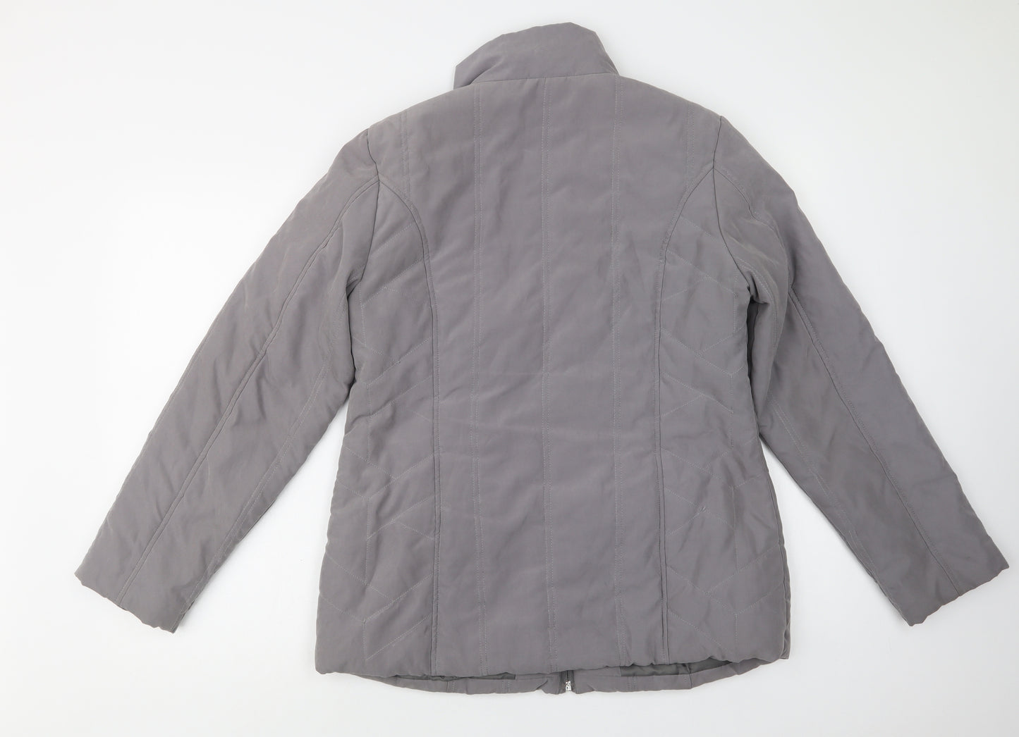 Authentic Womens Grey   Quilted Jacket Size M  Zip