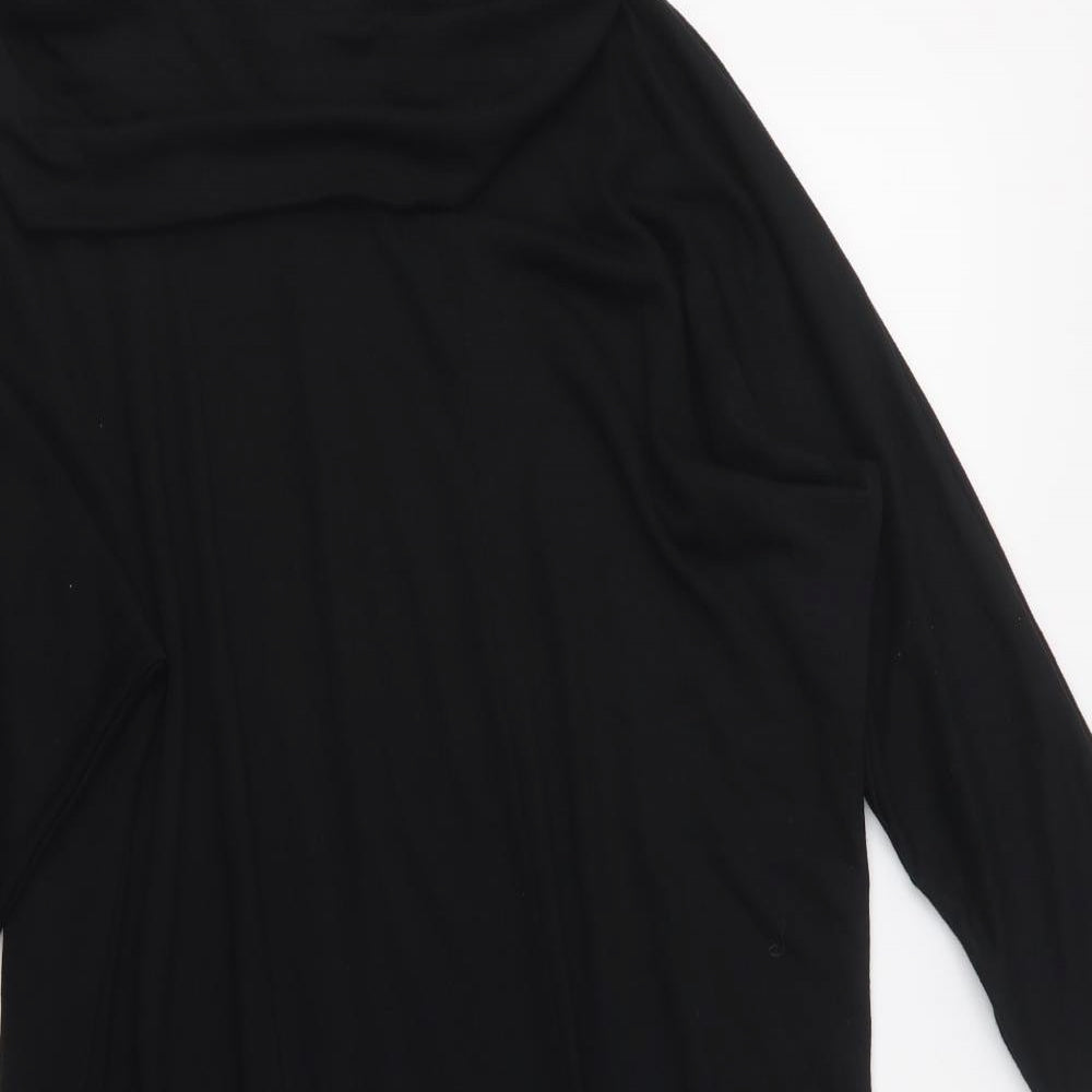 M&S Womens Black  Polyester Jumper Dress  Size 12  Roll Neck