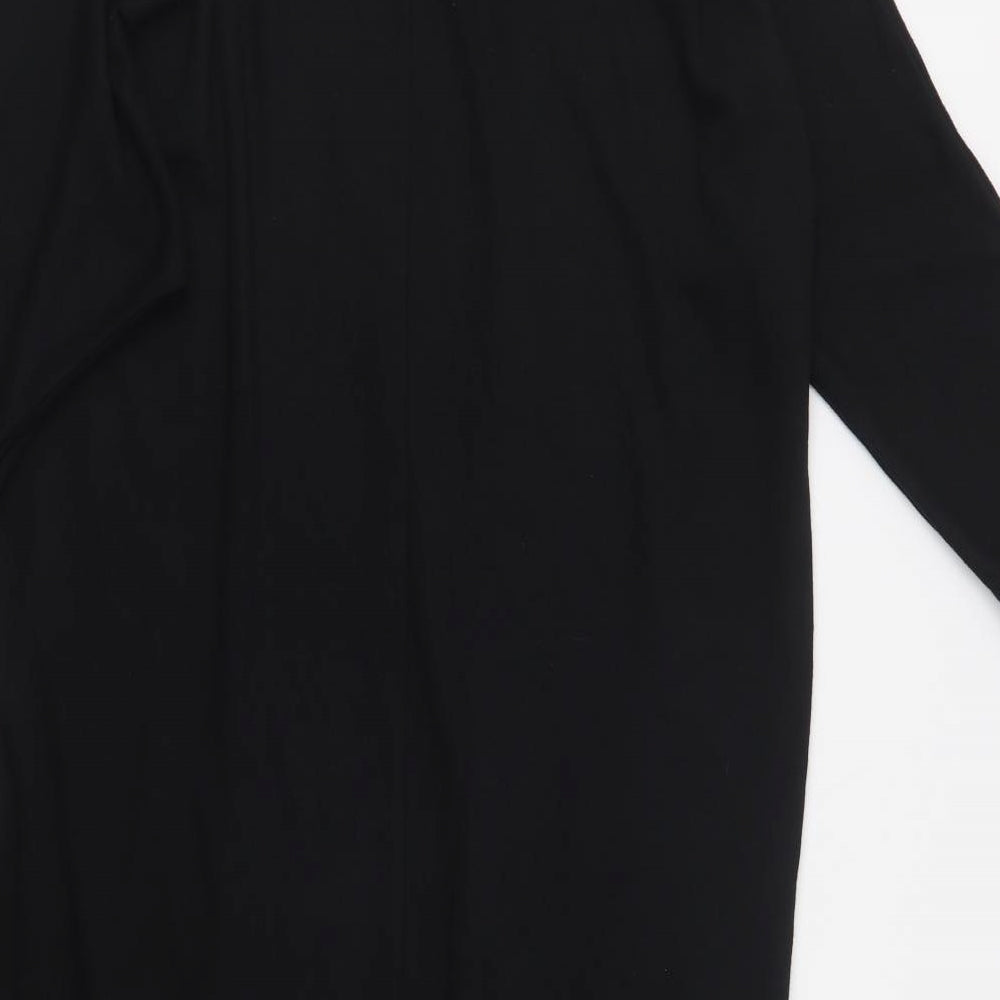 M&S Womens Black  Polyester Jumper Dress  Size 12  Roll Neck