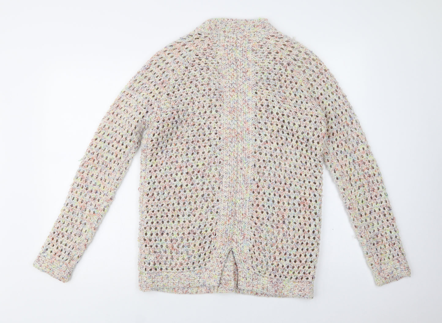 M&S Womens Multicoloured V-Neck  Polyester Cardigan Jumper Size 10