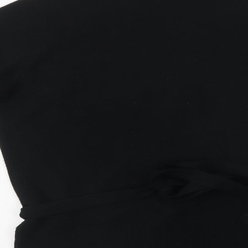 Debenhams Womens Black V-Neck  Acrylic Wrap Jumper Size 16