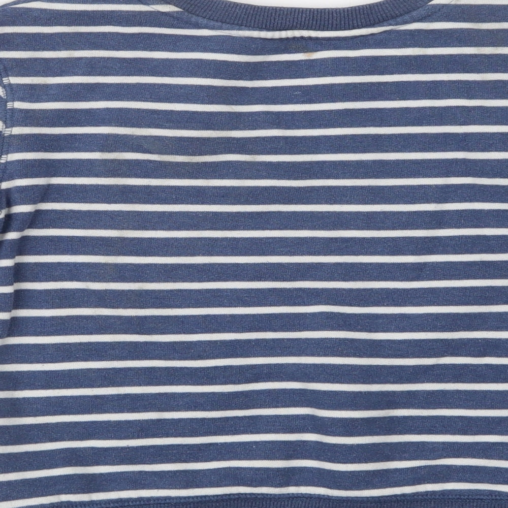 George Boys Blue Striped Cotton Pullover Sweatshirt Size 4-5 Years