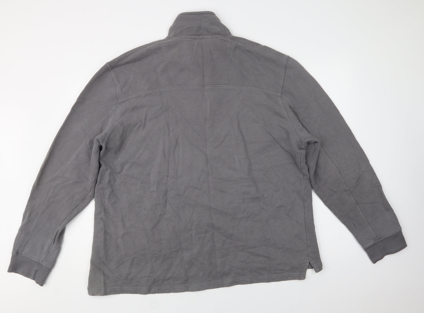 Crew Clothing Mens Grey  Cotton Henley Sweatshirt Size L