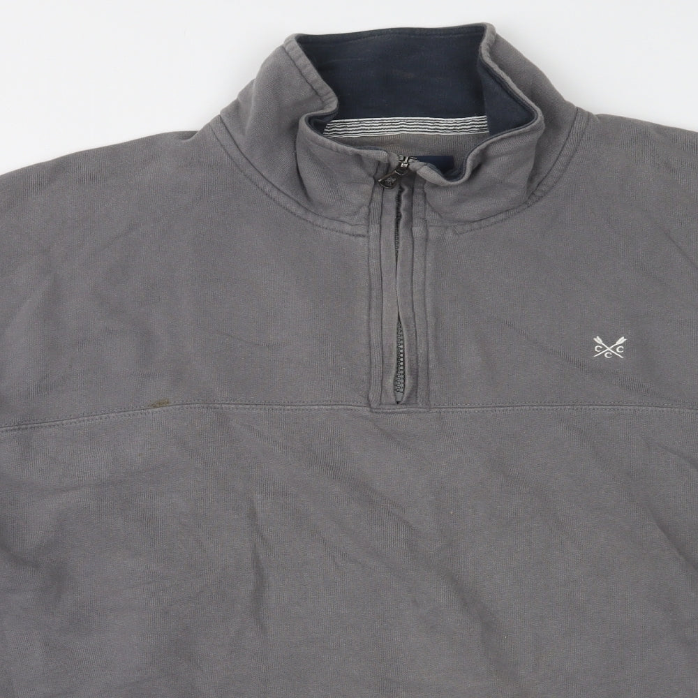 Crew Clothing Mens Grey  Cotton Henley Sweatshirt Size L