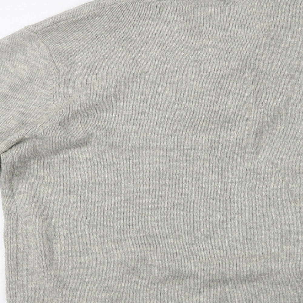 Peacocks Mens Beige Collared  Acrylic Pullover Jumper Size L