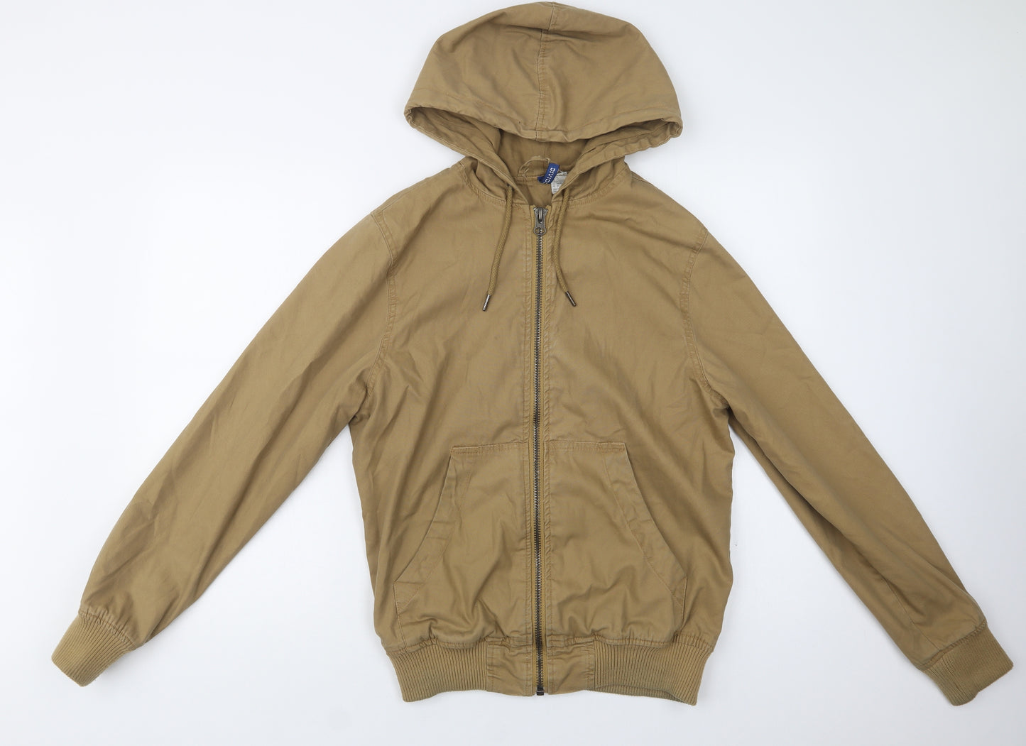 H&M Mens Beige   Bomber Jacket Jacket Size S  Zip