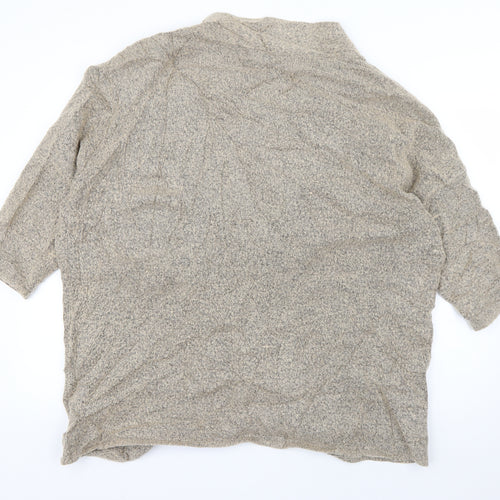 Atmosphere Womens Beige V-Neck  Acrylic Cardigan Jumper Size M
