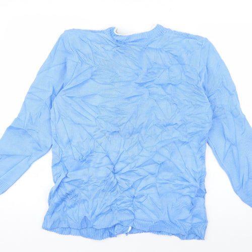 Preworn Womens Blue V-Neck  Acrylic Cardigan Jumper Size M